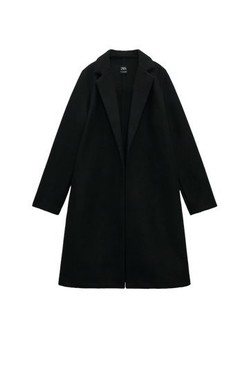 Lapel Collar Coat - Black